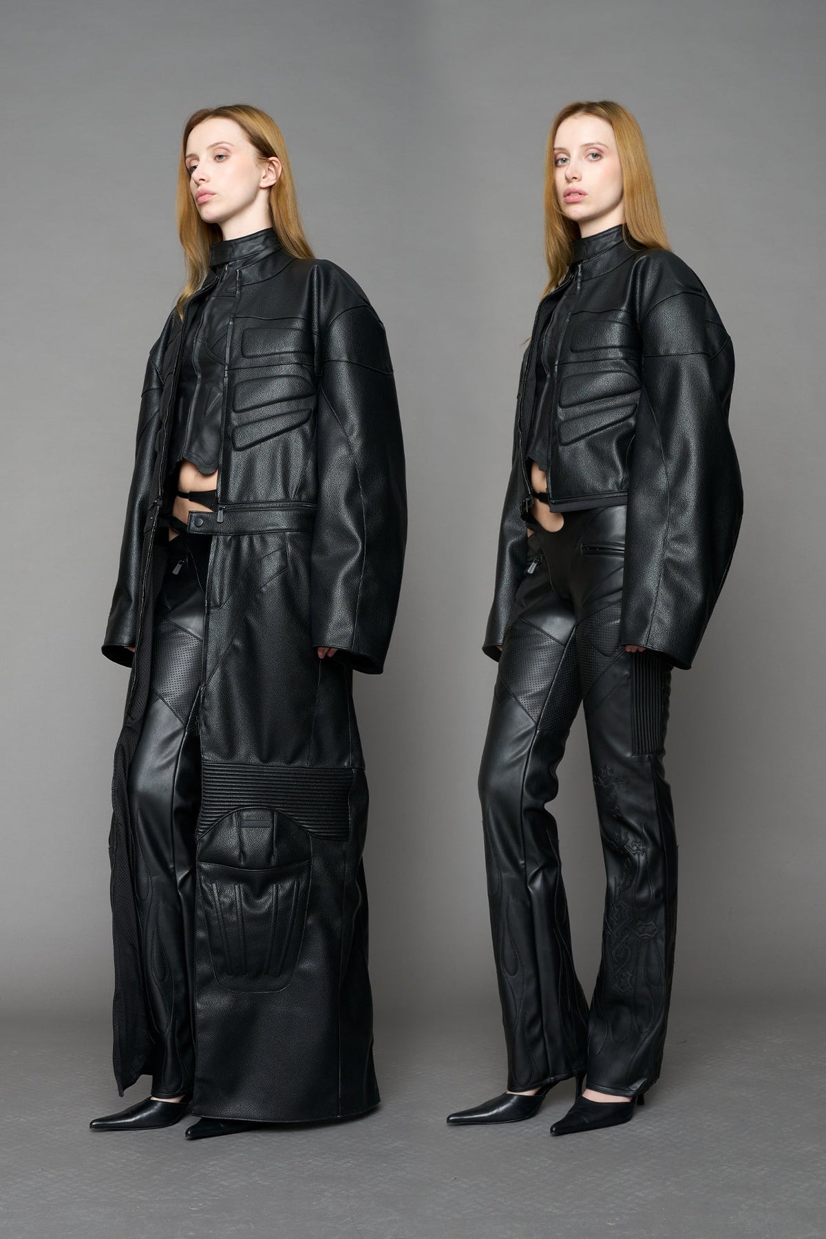 NAMILIA Detachable Motocross Long Coat - BLACK, s