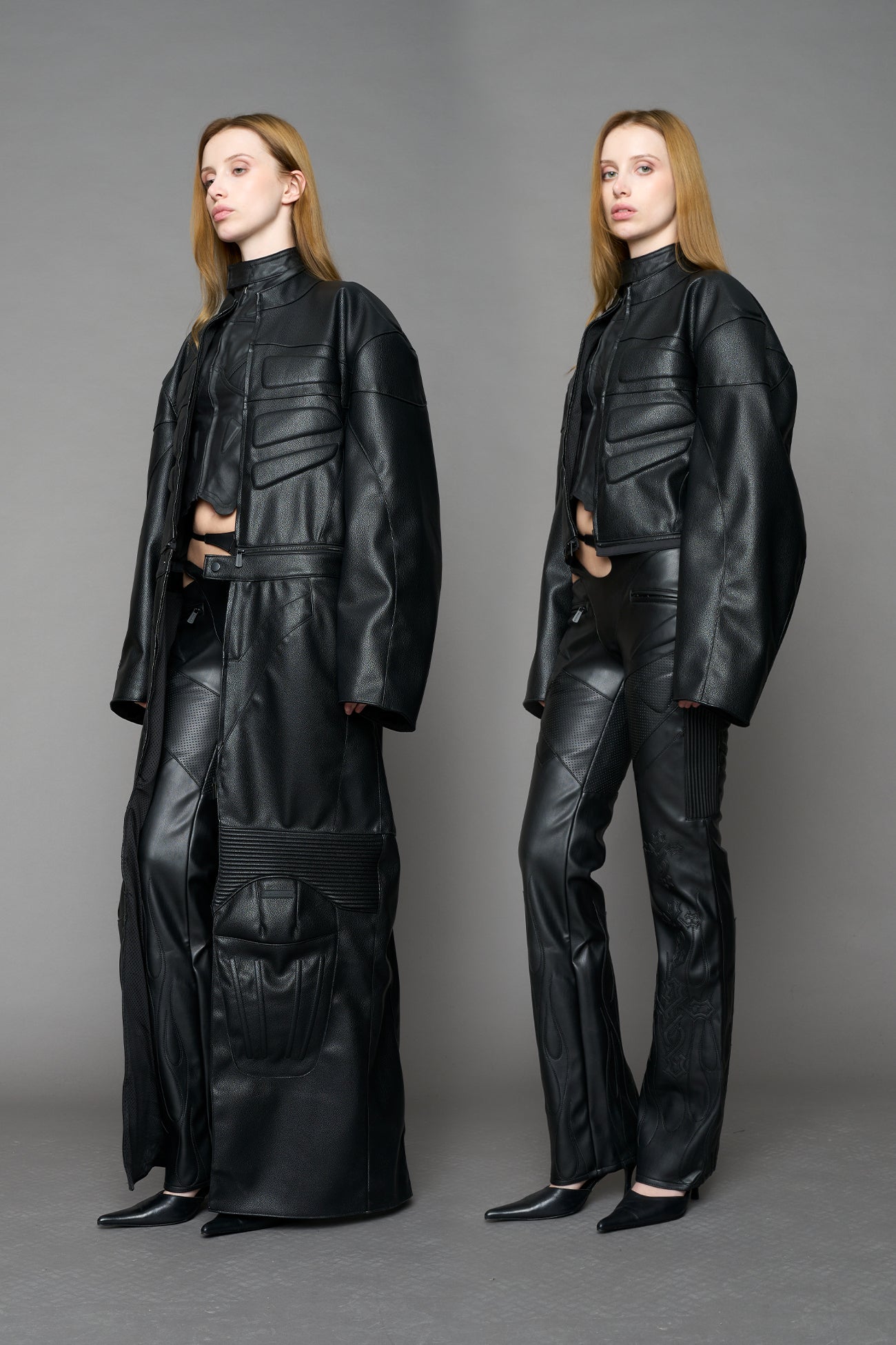 NAMILIA Detachable Motocross Long Coat - BLACK, s