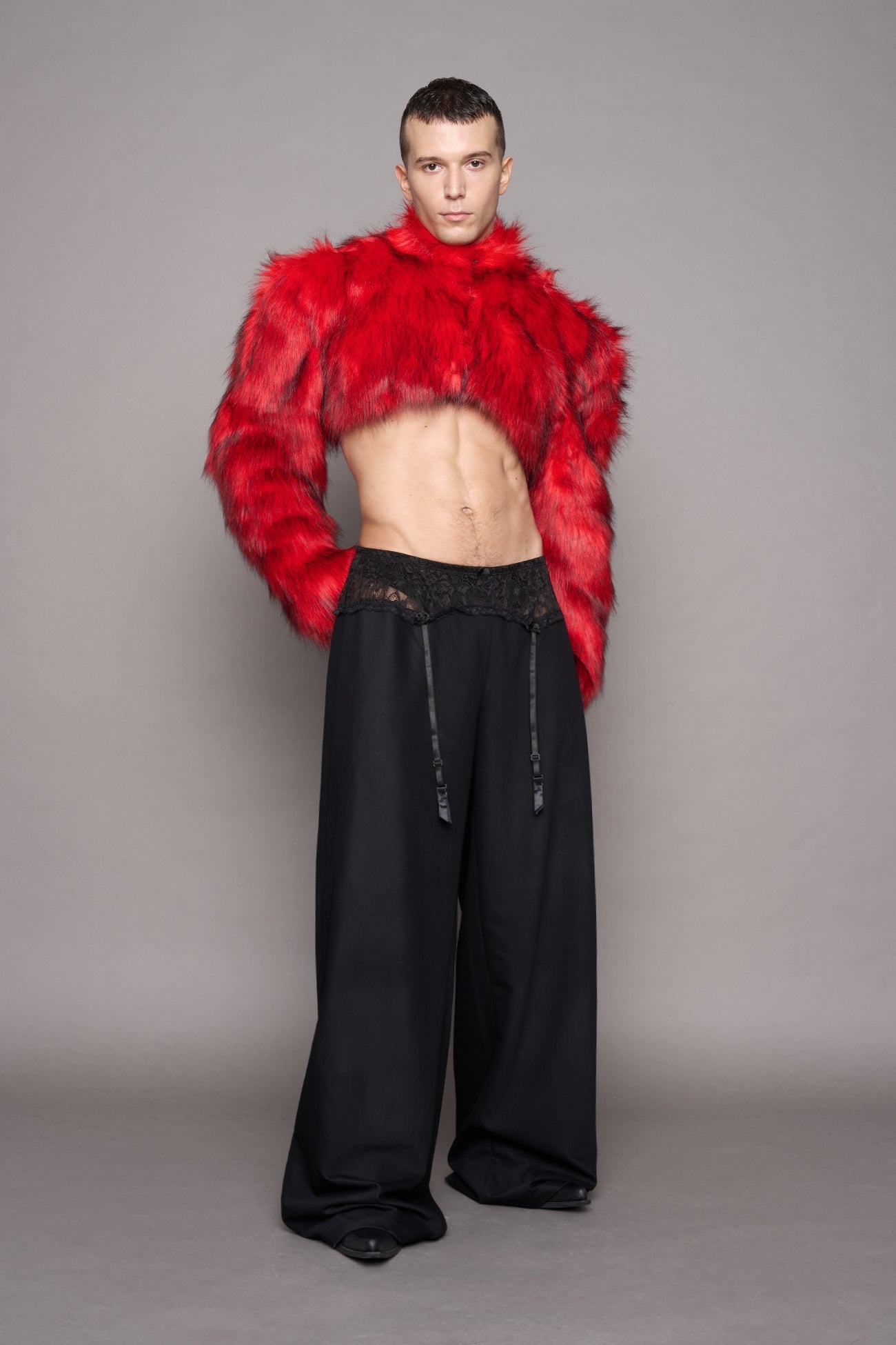 NAMILIA Diva Faux Fur Bolero - RED, xs