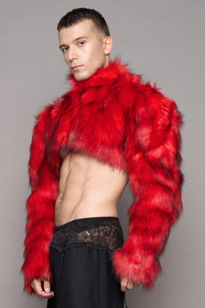 NAMILIA Diva Faux Fur Bolero - RED, xs
