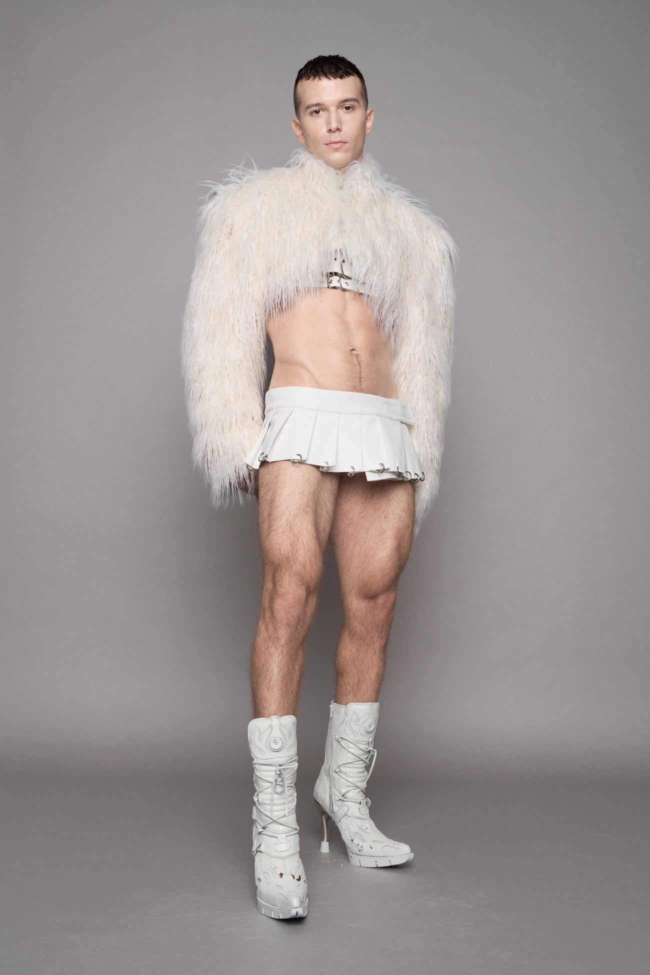 NAMILIA Diva Faux Fur Bolero - White, xs