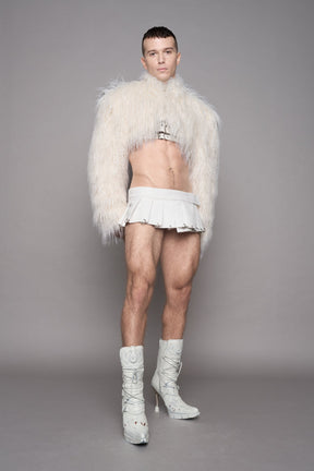 NAMILIA Diva Faux Fur Bolero - White, xs
