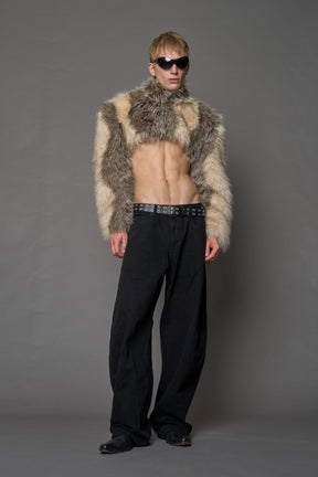 NAMILIA Diva Faux Fur Bolero - BROWN, xs