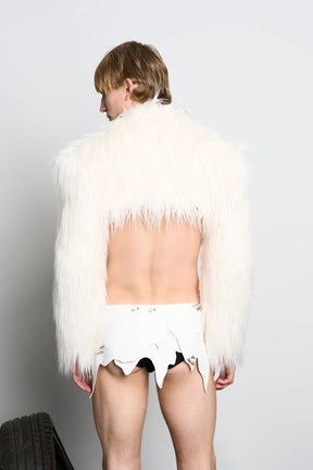 NAMILIA Diva Faux Fur Bolero - White, xs