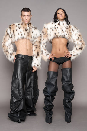 NAMILIA Diva Faux Fur Bolero - snow lynx, xs