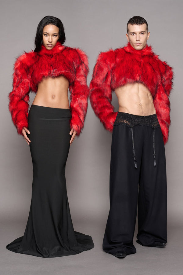 NAMILIA Diva Faux Fur Bolero - RED, xs - Red