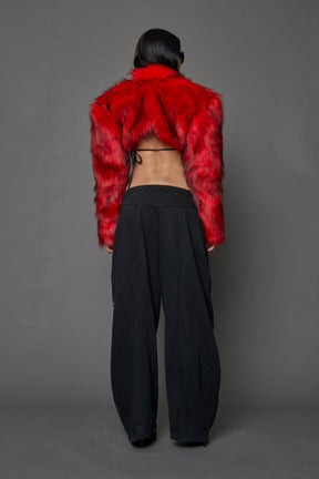 NAMILIA Diva Faux Fur Bolero - RED, xs
