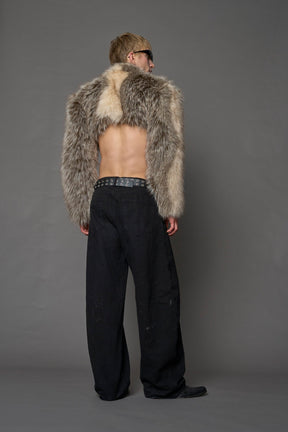 NAMILIA Diva Faux Fur Bolero - BROWN, xs