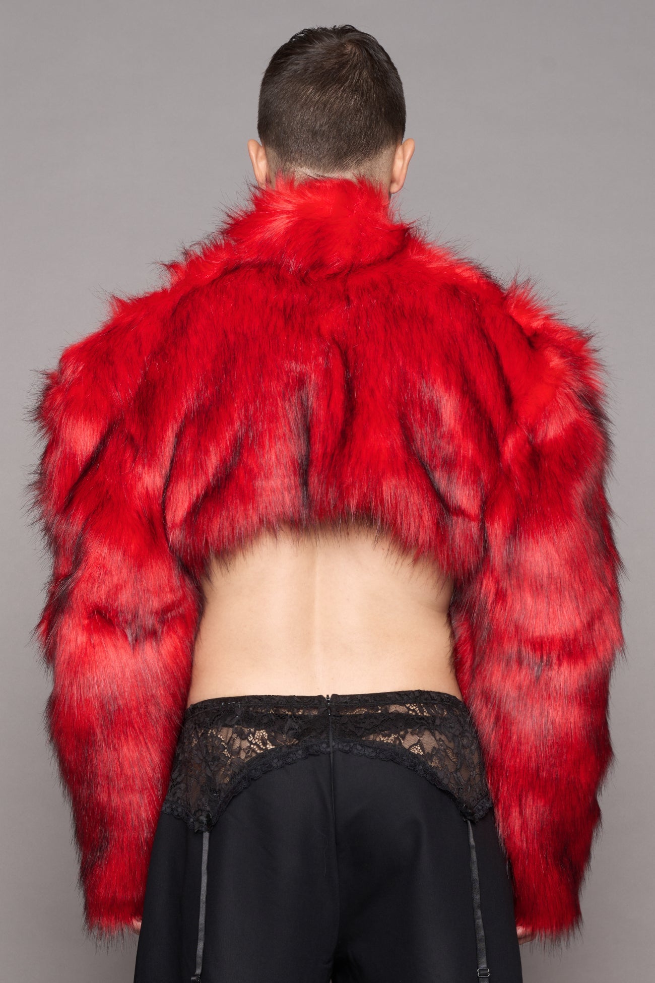 NAMILIA Diva Faux Fur Bolero - RED, xs