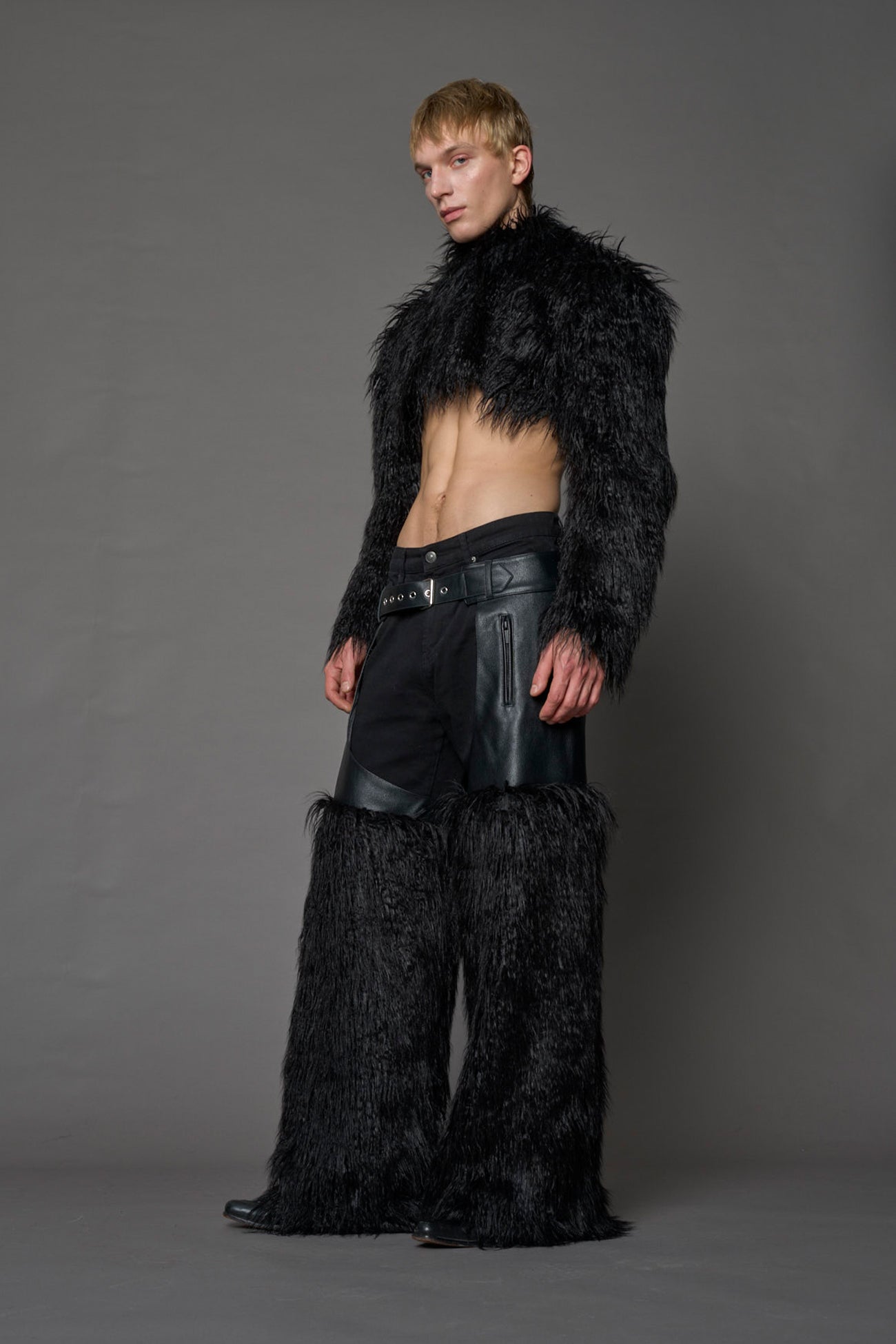 NAMILIA Diva Faux Fur Bolero - BLACK, xs