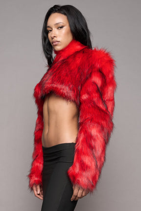 NAMILIA Diva Faux Fur Bolero - RED, xs