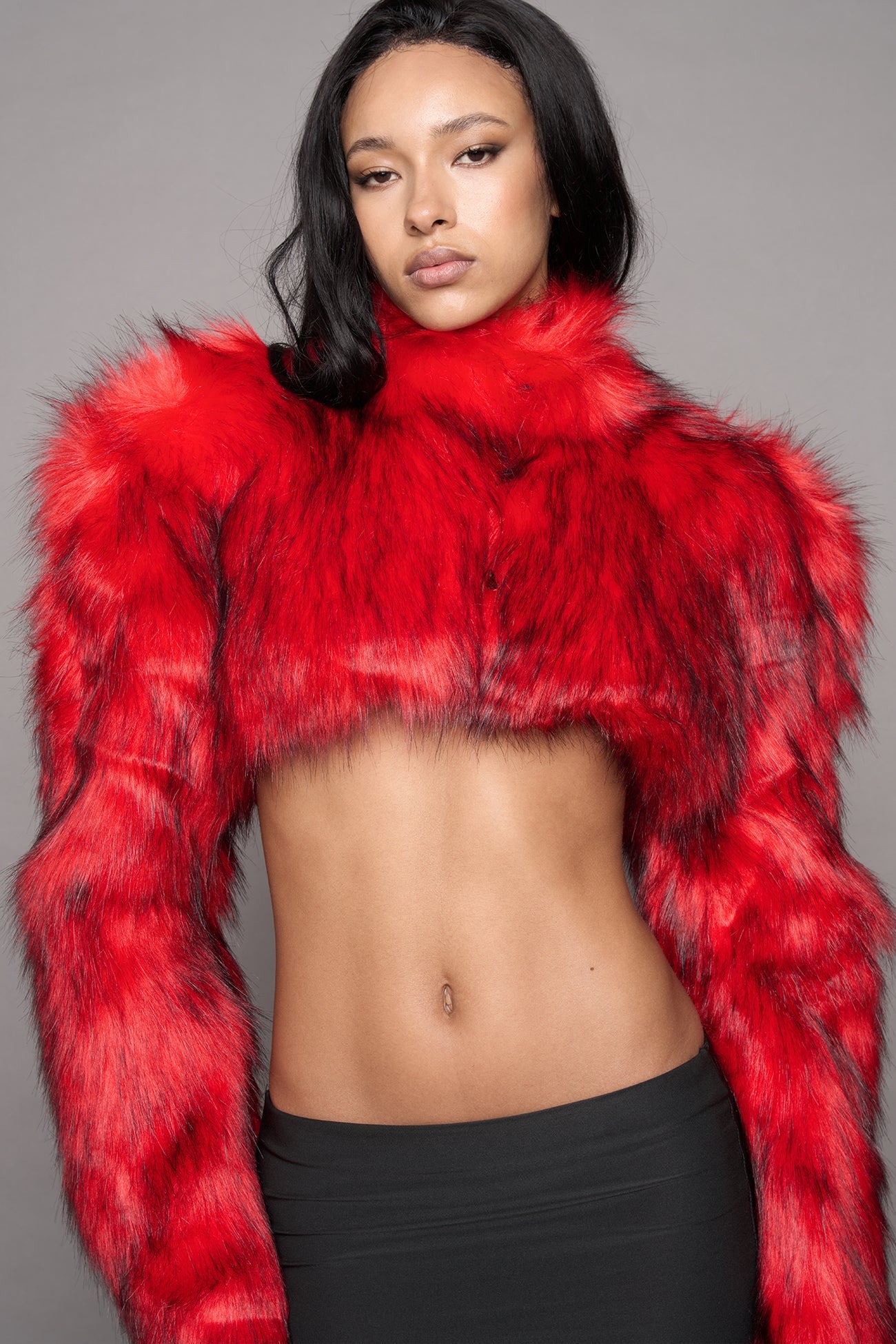 NAMILIA Diva Faux Fur Bolero - RED, xs