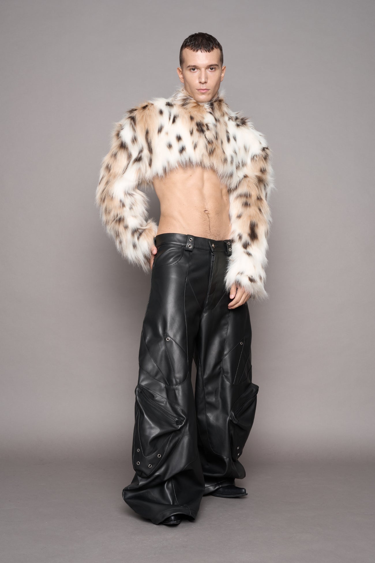 NAMILIA Diva Faux Fur Bolero - snow lynx, xs