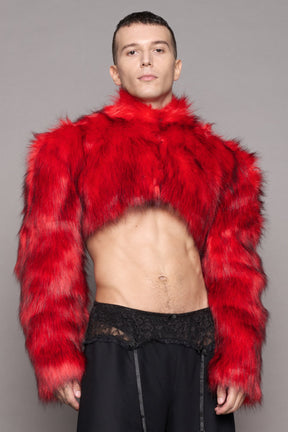 NAMILIA Diva Faux Fur Bolero - RED, xs