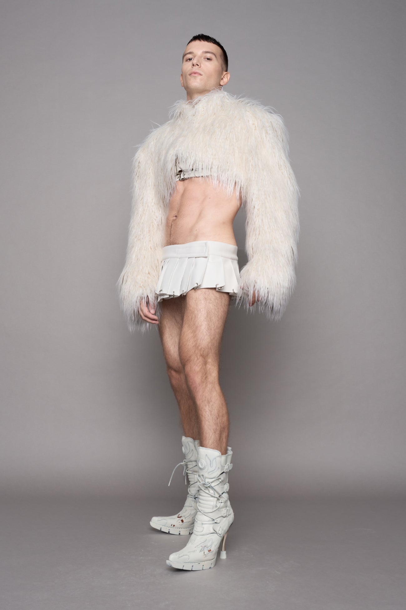 NAMILIA Diva Faux Fur Bolero - White, xs