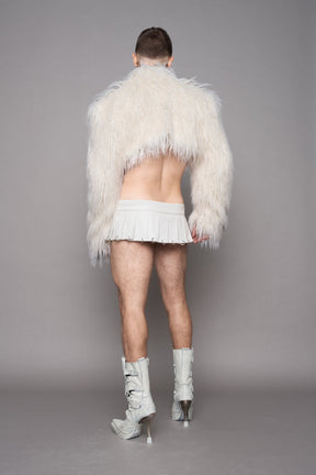 NAMILIA Diva Faux Fur Bolero - White, xs