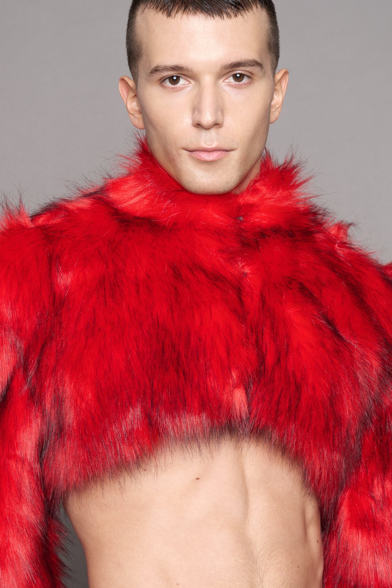NAMILIA Diva Faux Fur Bolero - RED, xs