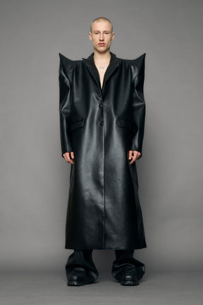 NAMILIA Doomsday Elongated Leather Coat - black, s
