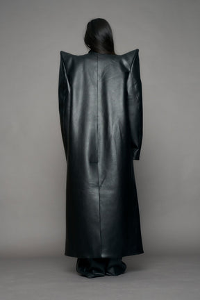NAMILIA Doomsday Elongated Leather Coat - black, s
