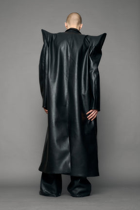 NAMILIA Doomsday Elongated Leather Coat - black, s