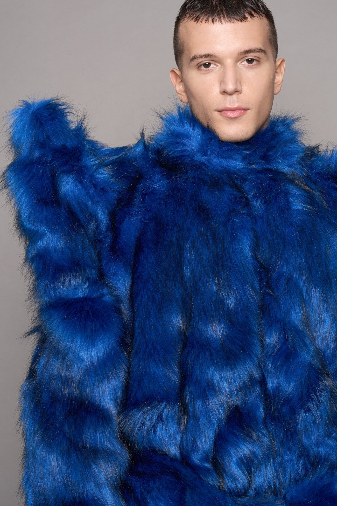 NAMILIA Doomsday Faux Fur Coat - Blue, s