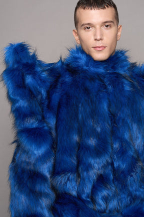 NAMILIA Doomsday Faux Fur Coat - Blue, s