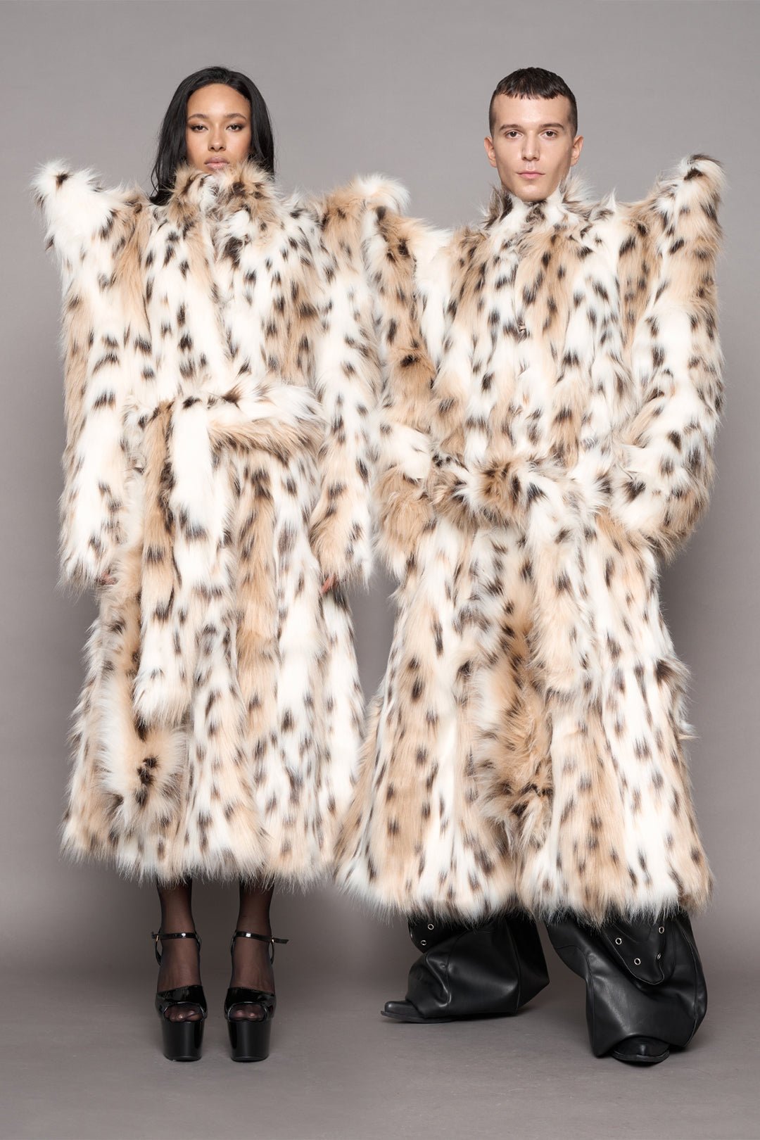 NAMILIA Doomsday Faux Fur Coat - snow lynx, s