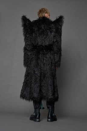 NAMILIA Doomsday Faux Fur Coat - BLACK, s