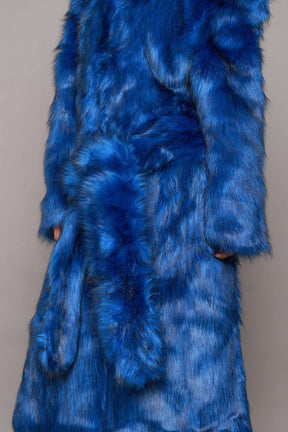 NAMILIA Doomsday Faux Fur Coat - Blue, s