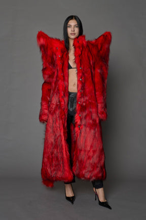 NAMILIA Doomsday Faux Fur Coat - BLACK, s