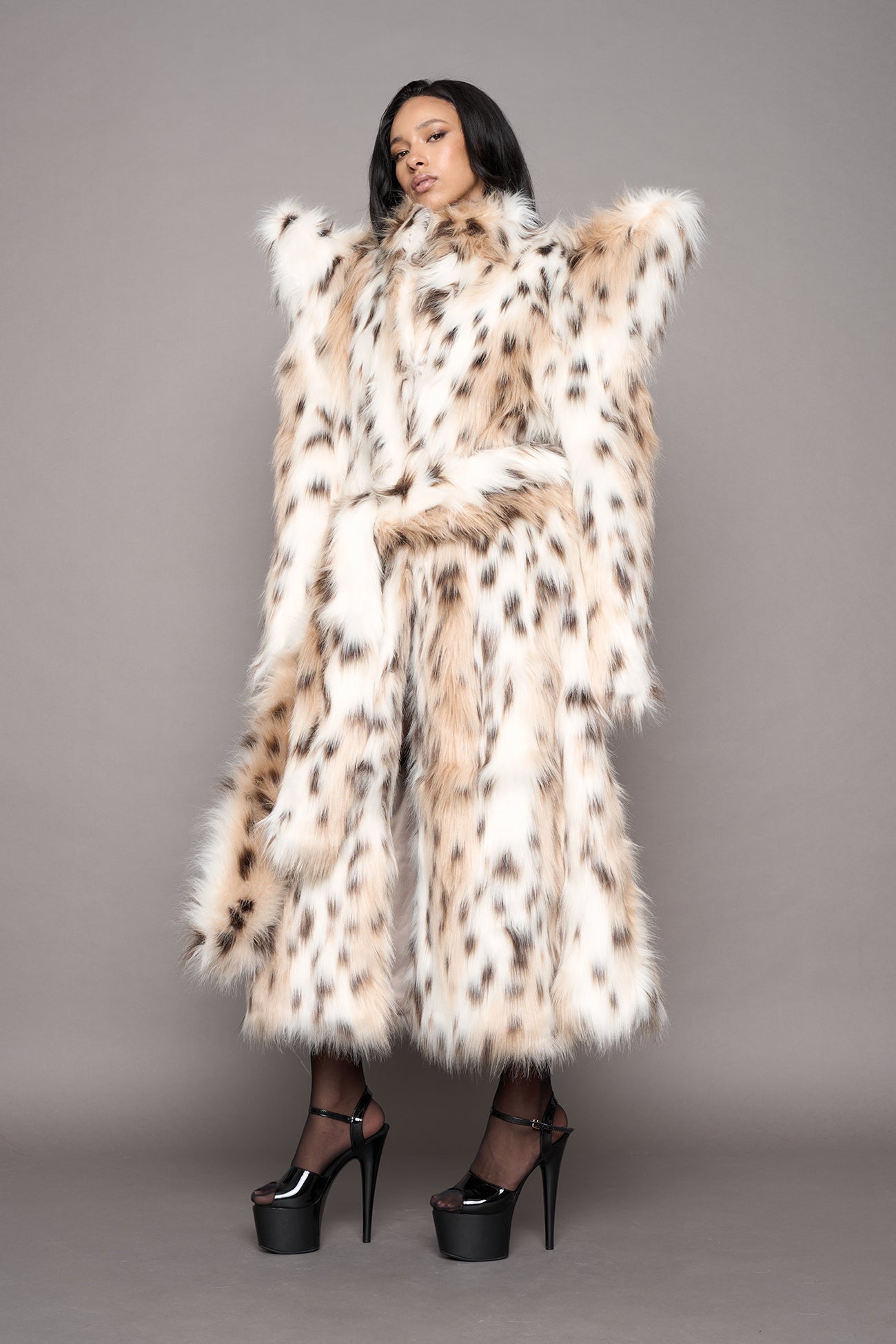 NAMILIA Doomsday Faux Fur Coat - snow lynx, s