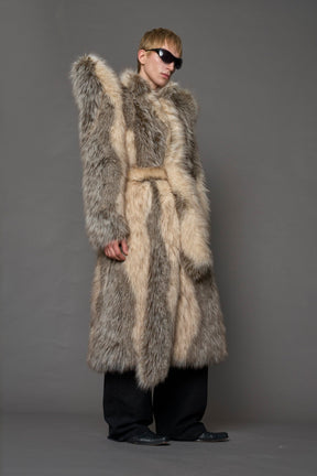 NAMILIA Doomsday Faux Fur Coat - BROWN, s