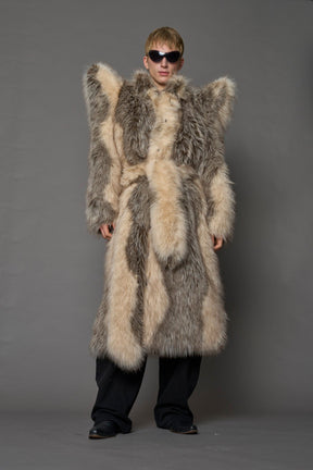 NAMILIA Doomsday Faux Fur Coat - BROWN, s
