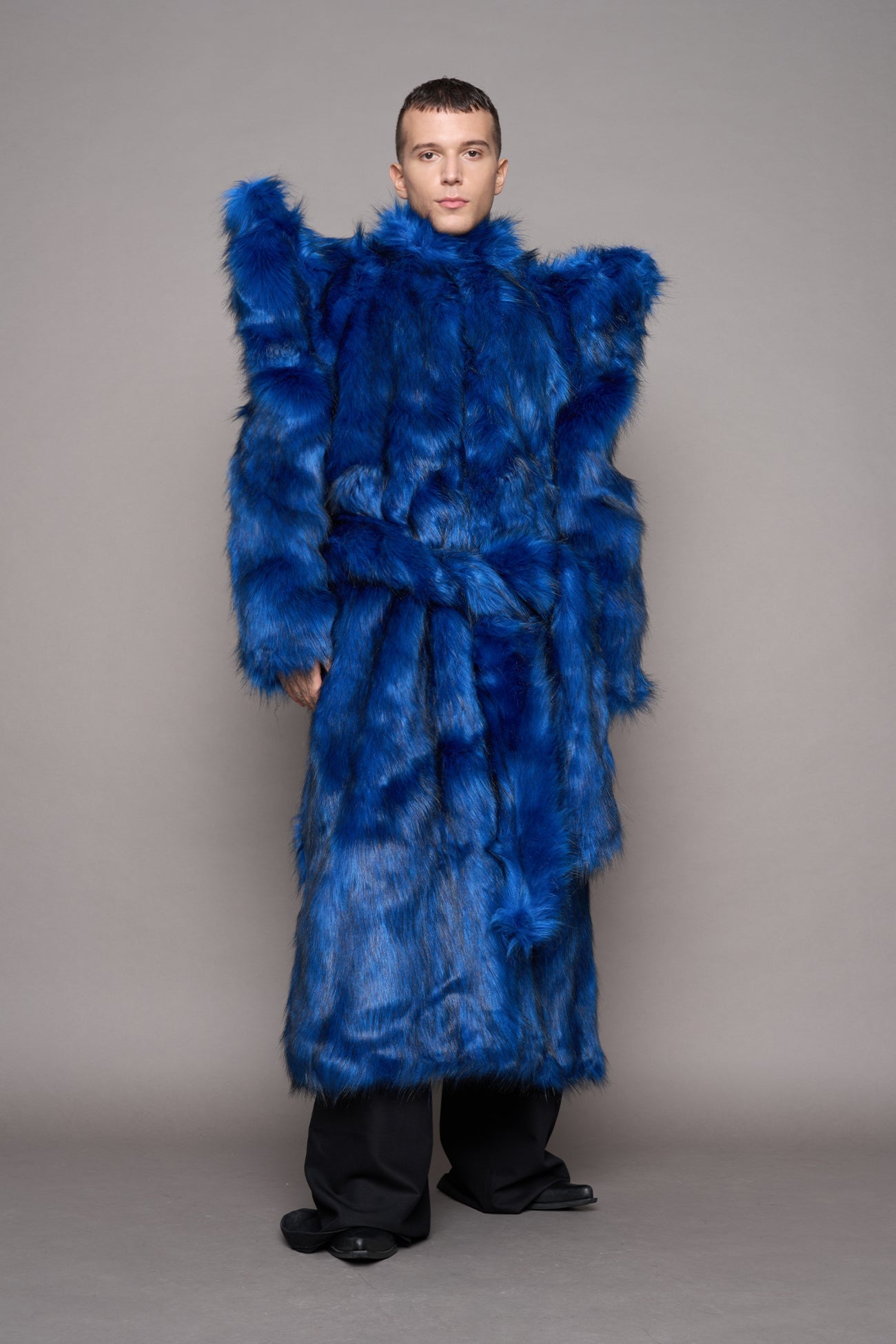 NAMILIA Doomsday Faux Fur Coat - Blue, s