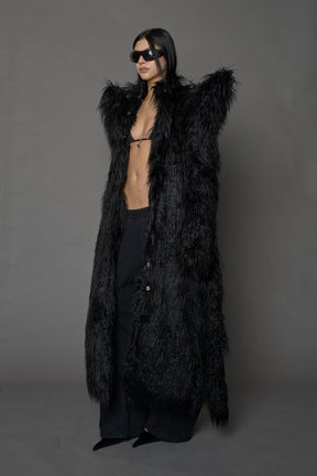 NAMILIA Doomsday Faux Fur Coat - BLACK, s