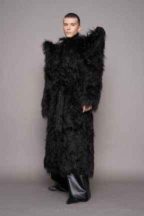 NAMILIA Doomsday Faux Fur Coat - Black, s