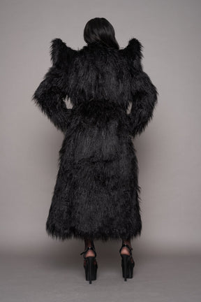 NAMILIA Doomsday Faux Fur Coat - Black, s