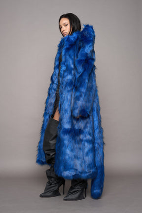 NAMILIA Doomsday Faux Fur Coat - Blue, s
