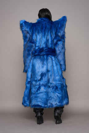 NAMILIA Doomsday Faux Fur Coat - Blue, s