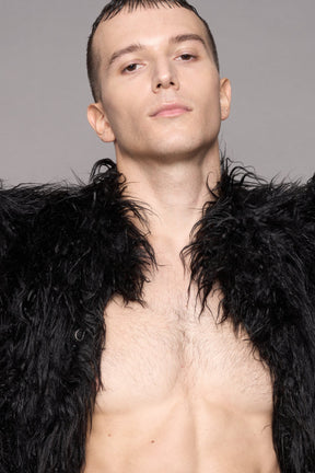 NAMILIA Doomsday Faux Fur Coat - Black, s