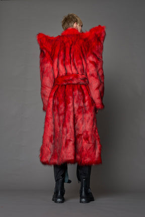 NAMILIA Doomsday Faux Fur Coat - RED, s