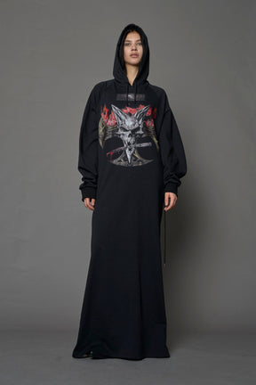 NAMILIA Doomsday Hoodie Gown - BLACK PRINT, s