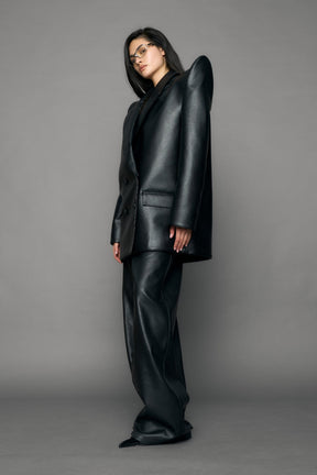 NAMILIA Doomsday Leather Blazer - black, s