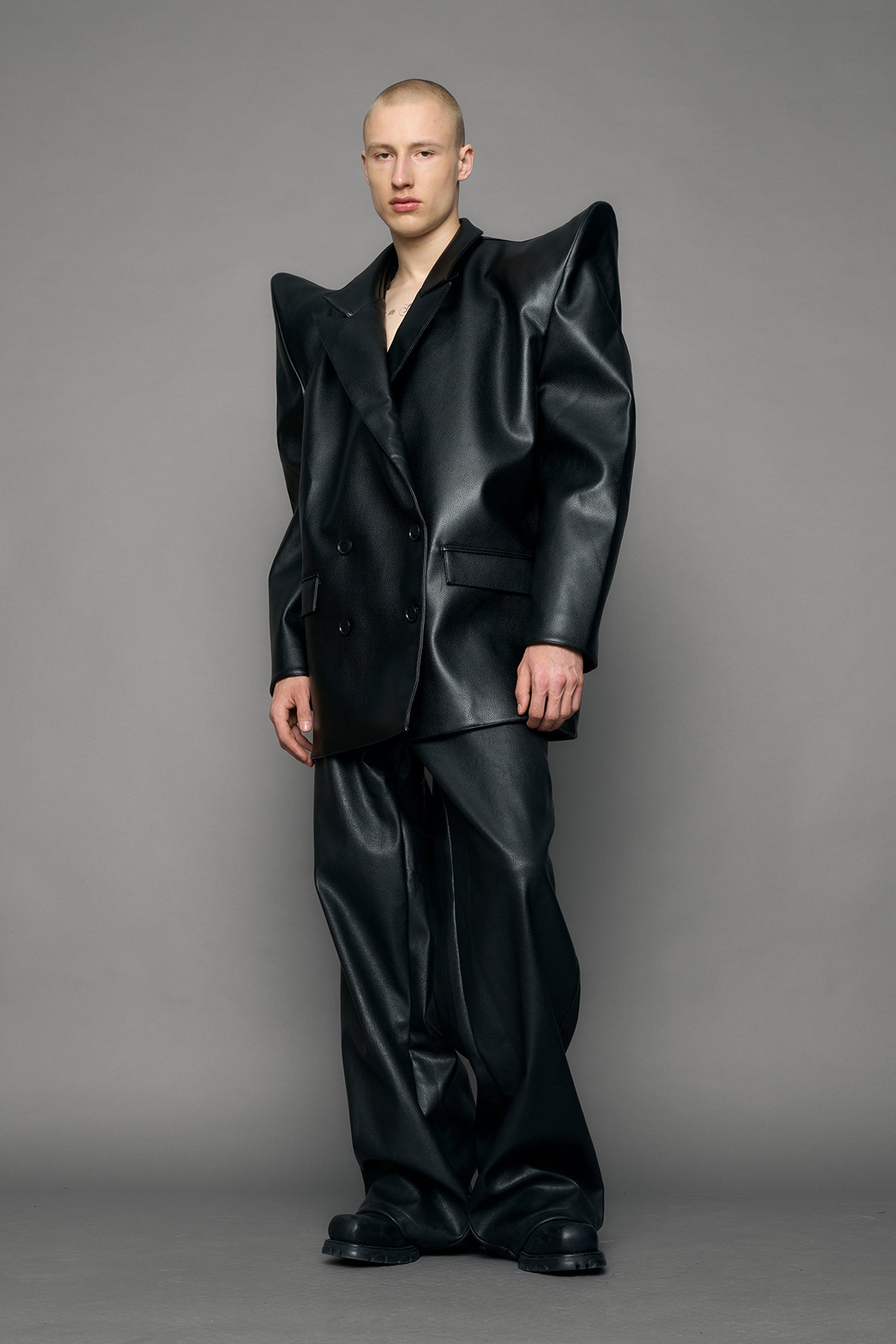 NAMILIA Doomsday Leather Blazer - black, s