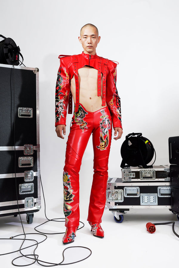 Siren Skull Choker Jacket - Red