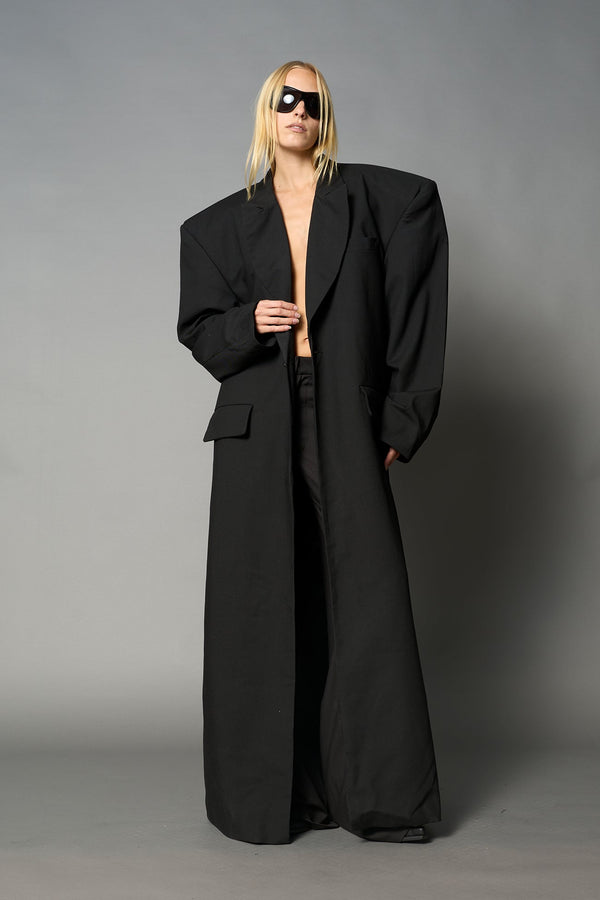 NAMILIA Elongated Blazer Coat - Black, s - Black