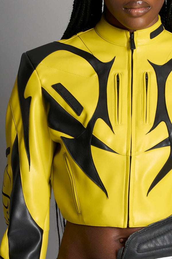 NAMILIA Fanclub Moto Jacket - YELLOW, xs