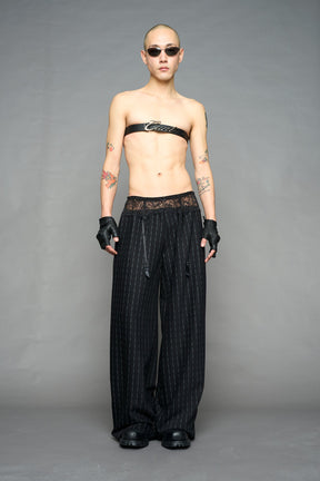 NAMILIA garter office pants - Black Print, xs