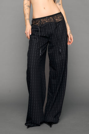 NAMILIA garter office pants - Black Print, xs