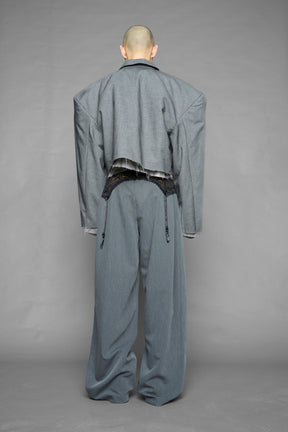 NAMILIA garter office pants - Grey, xs